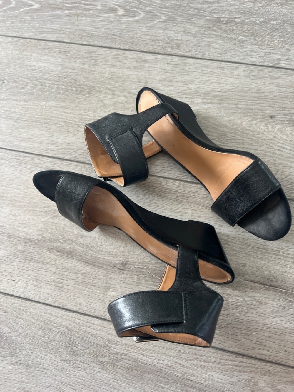 Nine West black Leather Ankle-Strap Wedge Sandals size 7 - Picture 6 of 10
